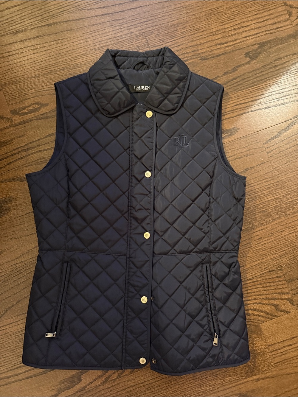 Lauren Ralph Lauren Navy Quilted Sleeveless Puffer Vest